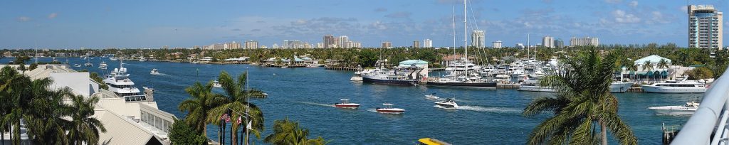 Boats on the water in Fort Lauderdale harbor, Broward County